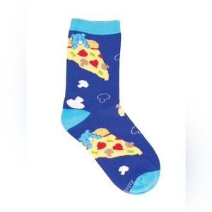 Blue Care Bears Pizza Dreams Socks • Fits Kids Shoe Sizes 12-5